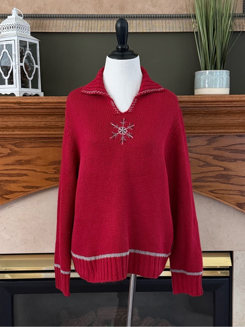 Woolrich Women's‎ Ruby Angora Blend Snowflake Sweater Size Large